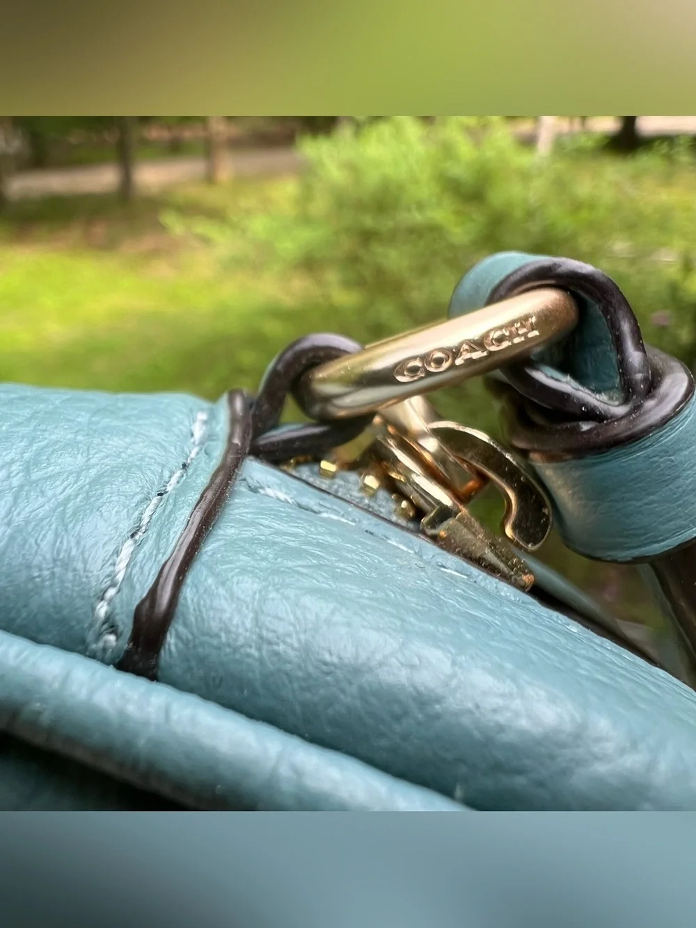 Coach Mini Jamie Camera Bag Marine Teal Pebbled Leather
